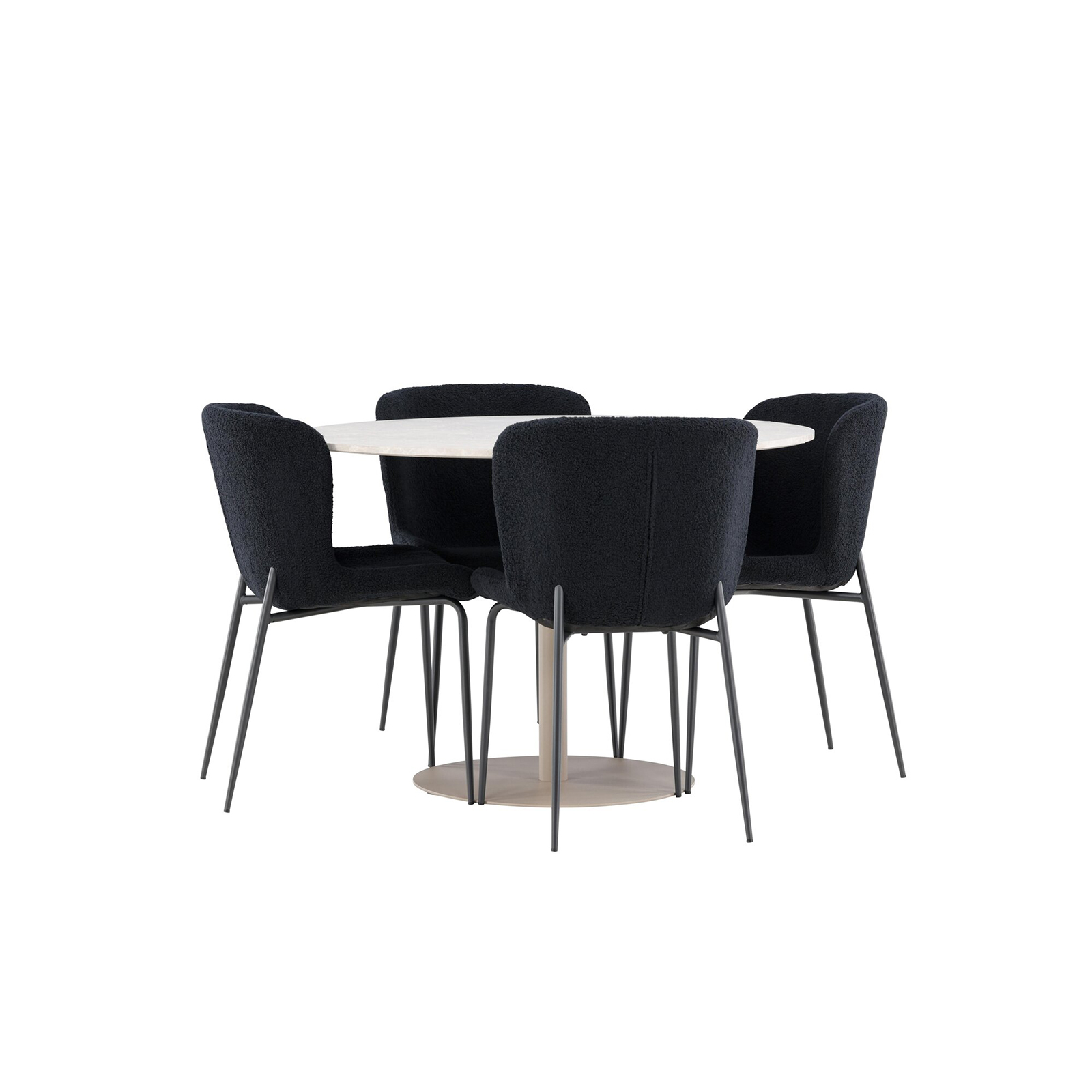 Spisegruppe Venture Home Lycke Ø110 med 4 stk Modesto Stoler