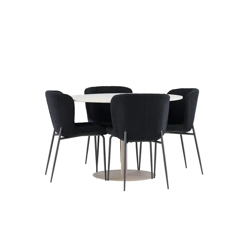 Spisegruppe Venture Home Lycke Ø110 med 4 stk Modesto Stoler
