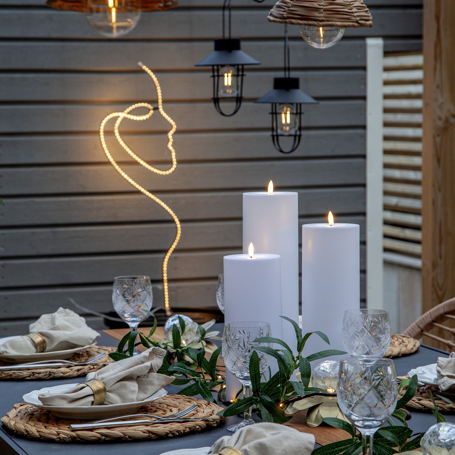LED-Lys Star Trading Flamme Rett Hvit