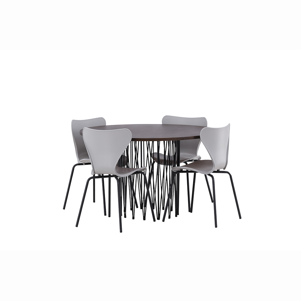 Spisegruppe furniture/fashion Stone med 4 Estes Stoler