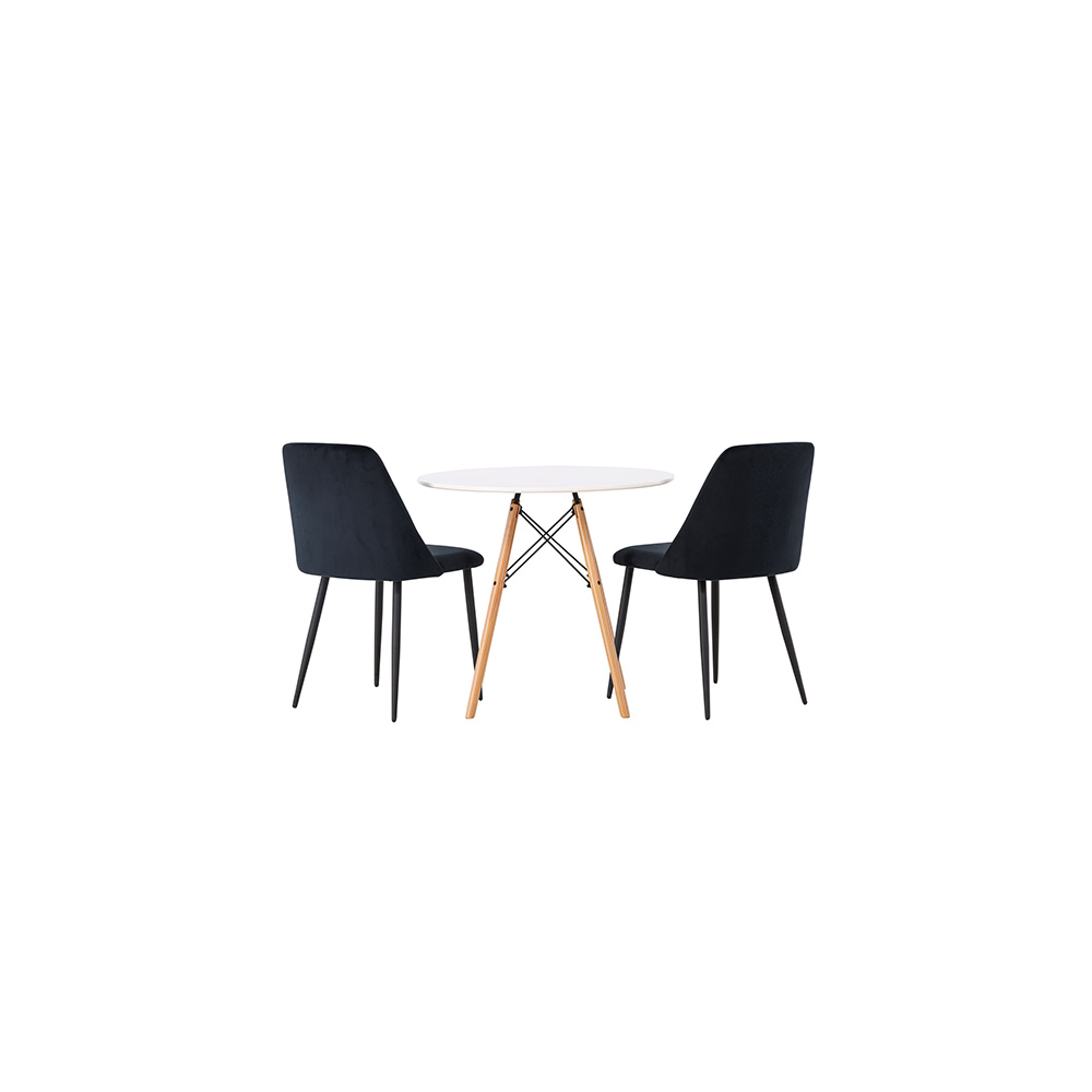 Spisegruppe Venture Home Danburi Ø60 cm med 2 stk Night Stoler