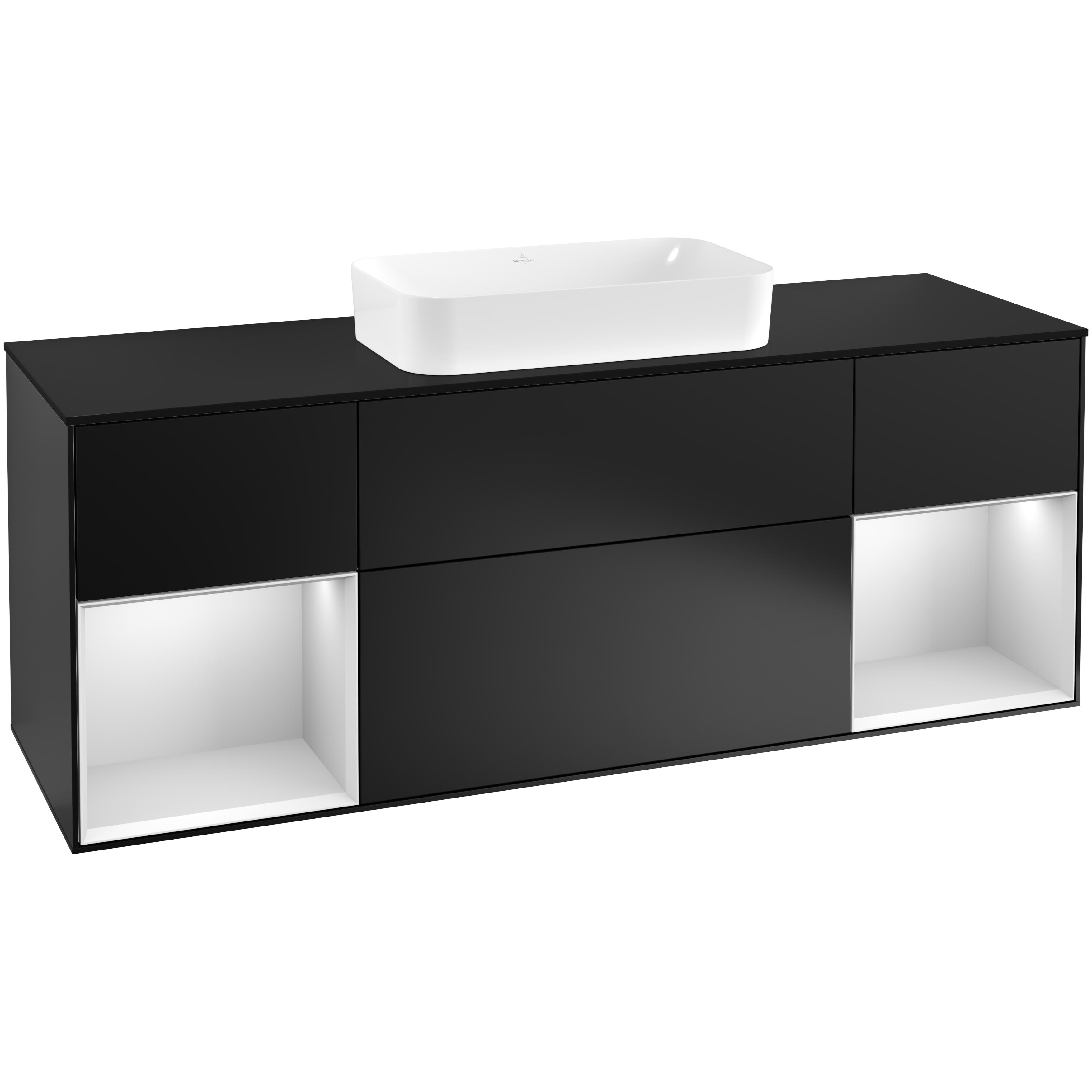 Tvättställsskåp Villeroy & Boch Finion med Två Hyllor och Bänkskiva för Fristående Tvättställ