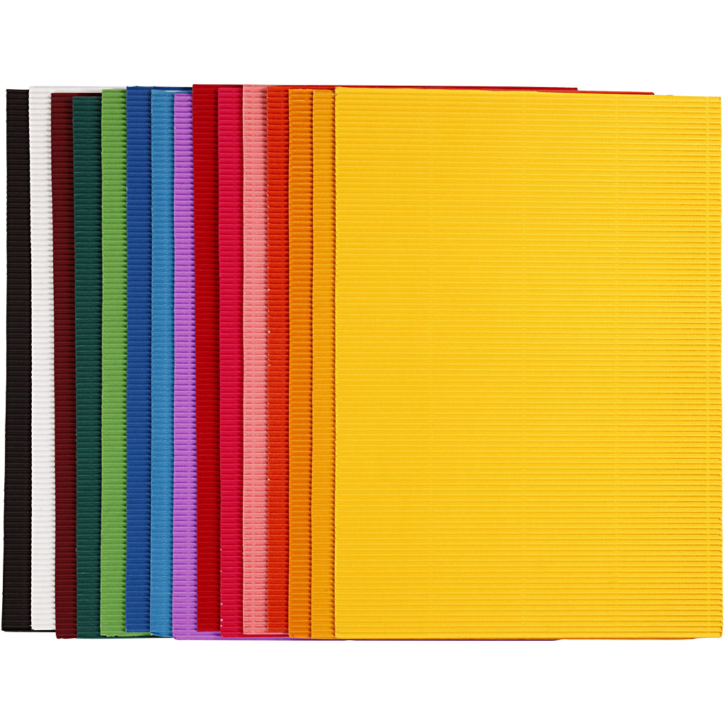 Bølgepapp Creativ Company 80 g 15 Ass Ark/1 Pk