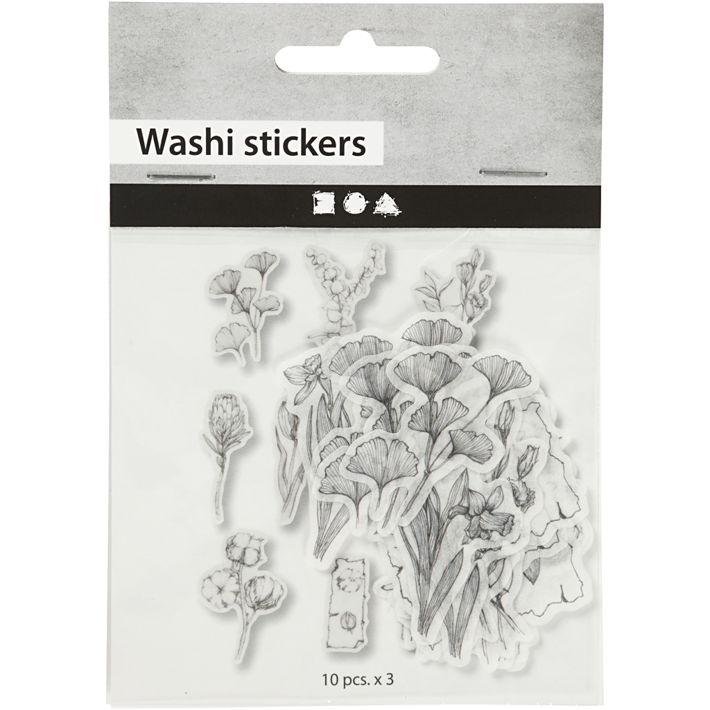 Stickers Creativ Company Washi Blomster Str 30-50 mm 30 Stk/1 Pk