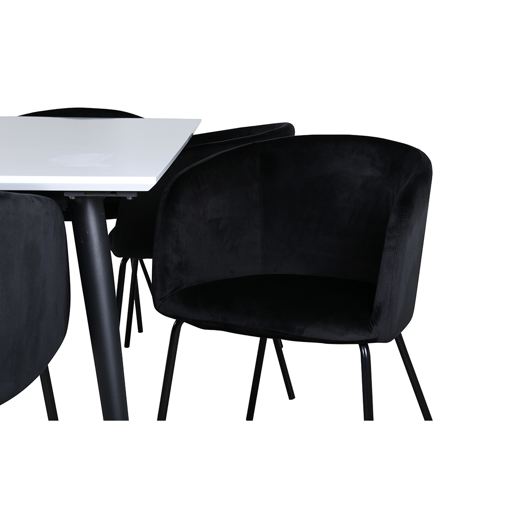 Spisegruppe Venture Home Jolie med 6 Bergen Stoler Fløyel