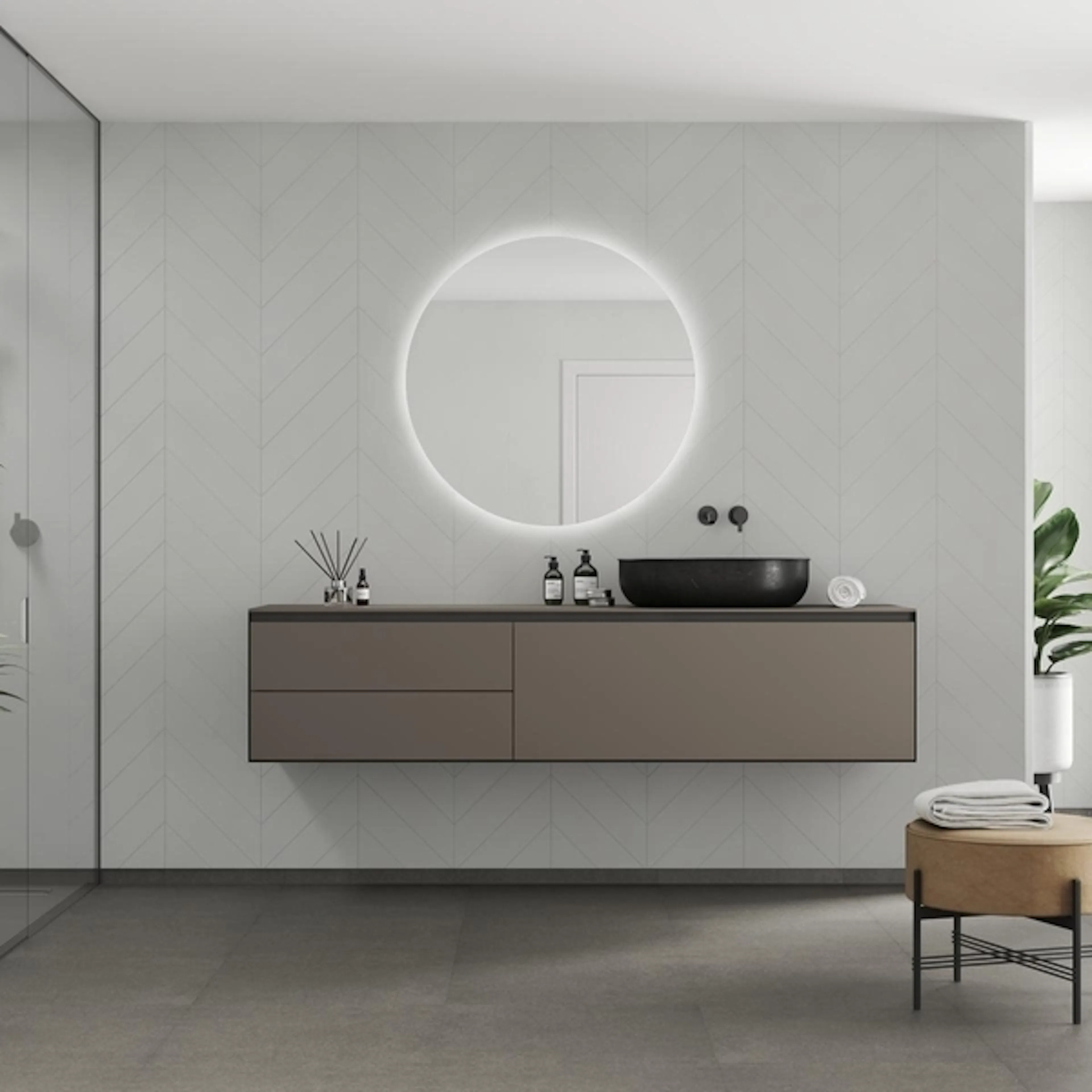 Baderomspanel Fibo 2145-M78 Grey Cement