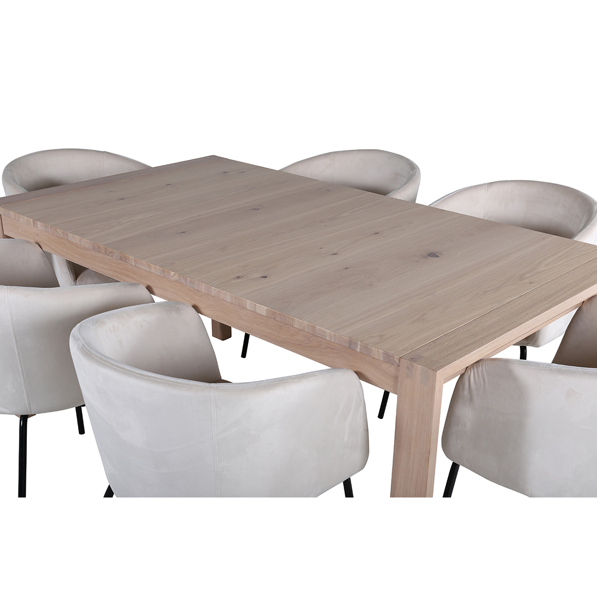 Spisegruppe Venture Home Shy med 6 Bergen Stoler Fløyel
