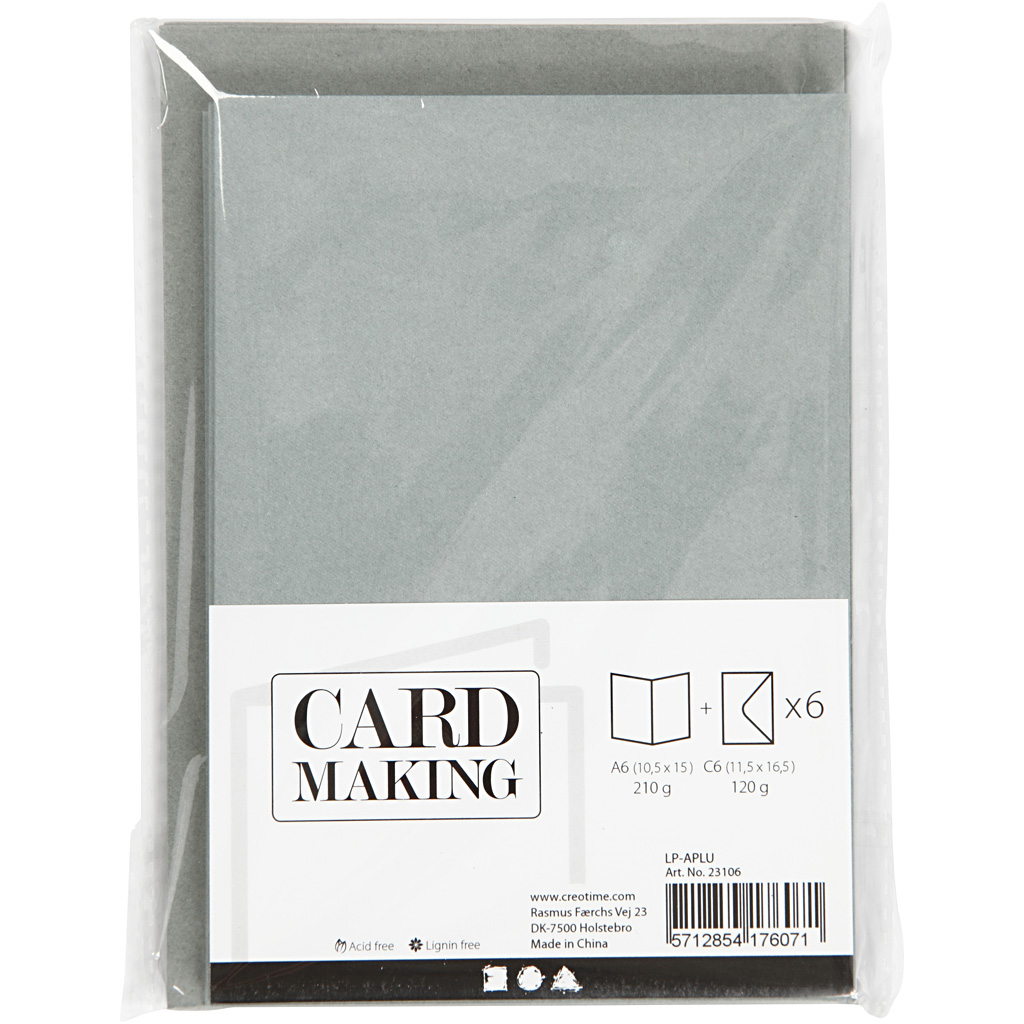 Kort Creativ Company og Konvolutt Kort str 10,5x15 cm Konvolutt str 11,5x16,5 cm 6 stk 1 Pk