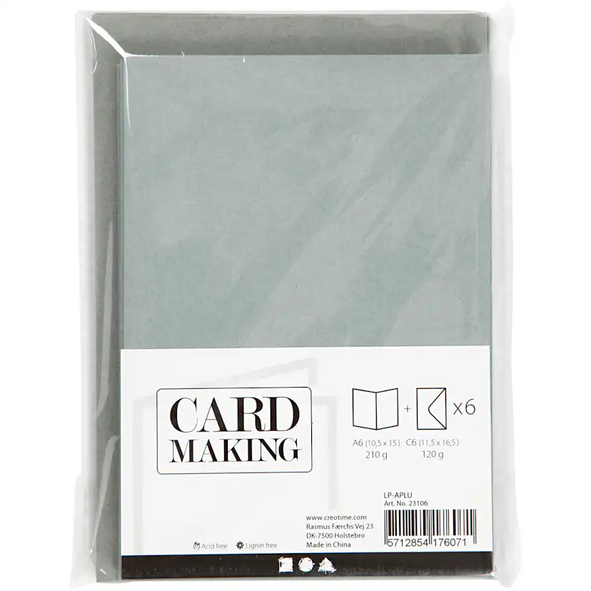 Kort Creativ Company og Konvolutt Kort str 10,5x15 cm Konvolutt str 11,5x16,5 cm 6 stk 1 Pk