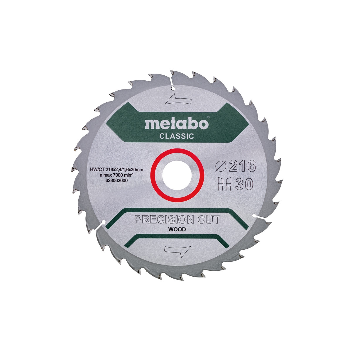 PrecisionCutClassic Metabo 216x30 30 t. Bordsirkelsag 22 gr.