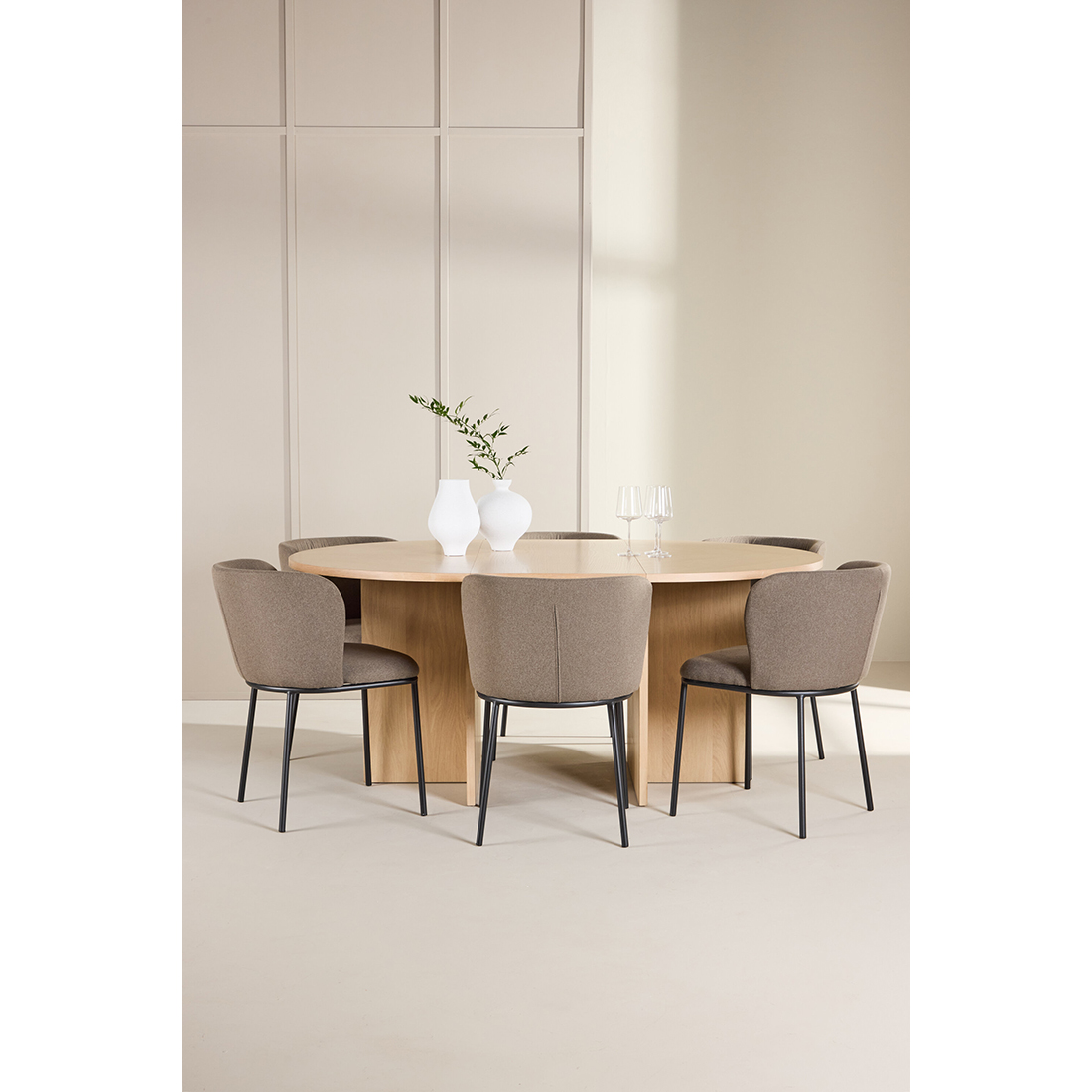 Spisegruppe Venture Home Strada Ø120 cm med 6st Edina Spisestoler