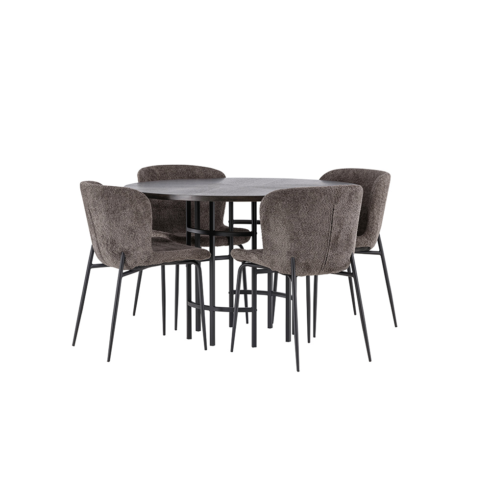 Spisegruppe Venture Home Copenhagen Ø 115 cm med 4 Modesto Stoler