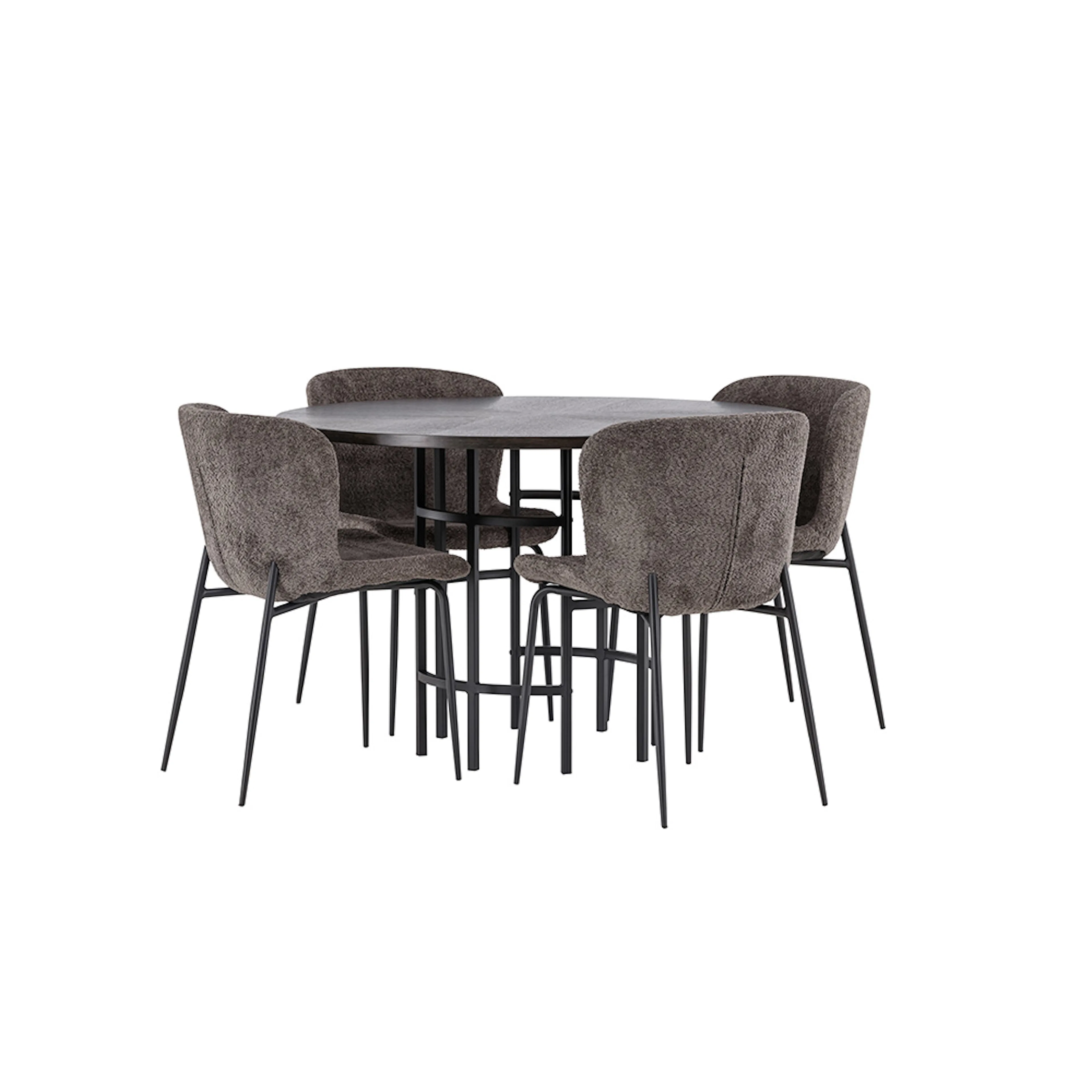 Spisegruppe Venture Home Copenhagen Ø 115 cm med 4 Modesto Stoler