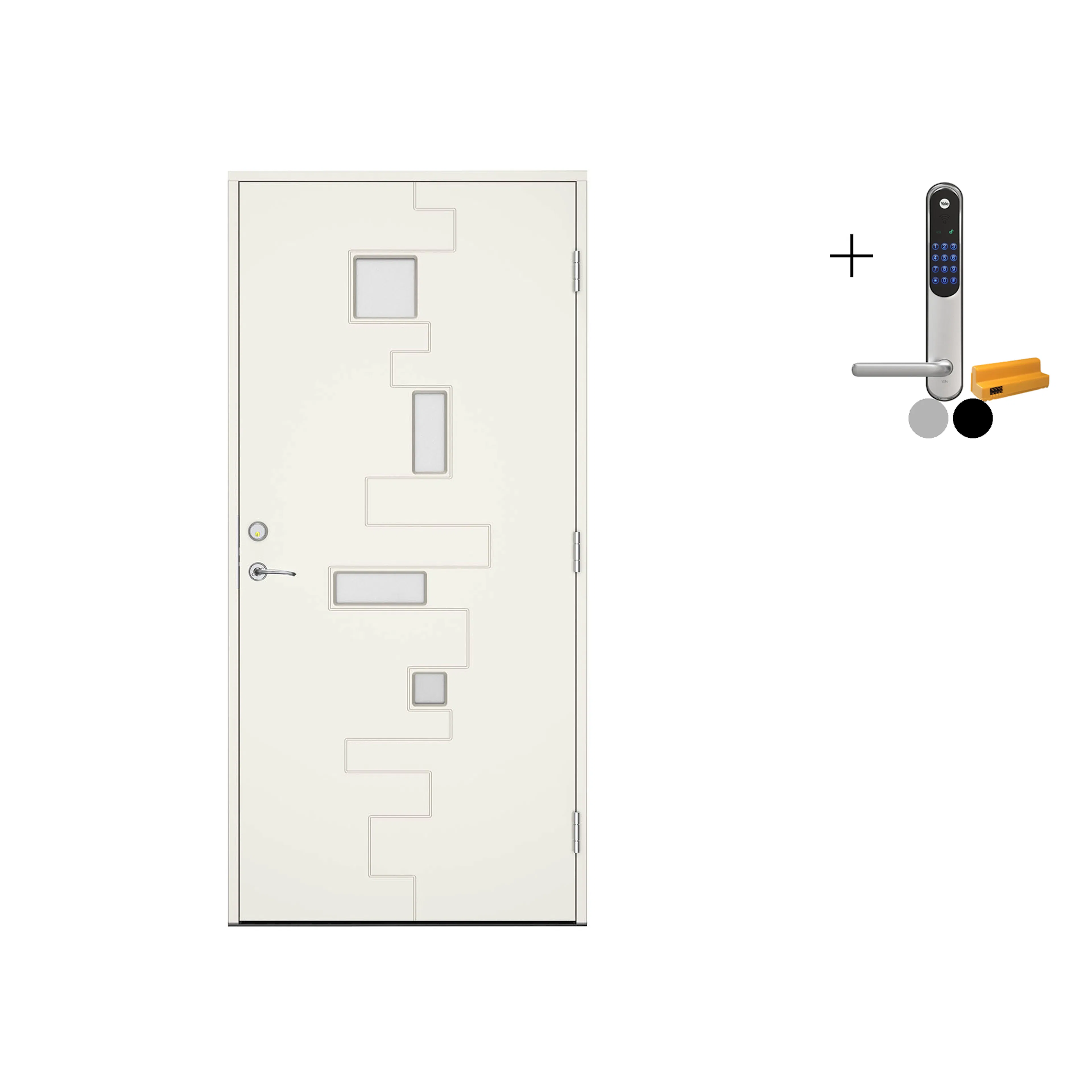 Ytterdør Swedoor Advance-Line Statement Flow med Yale Doorman Classic Home
