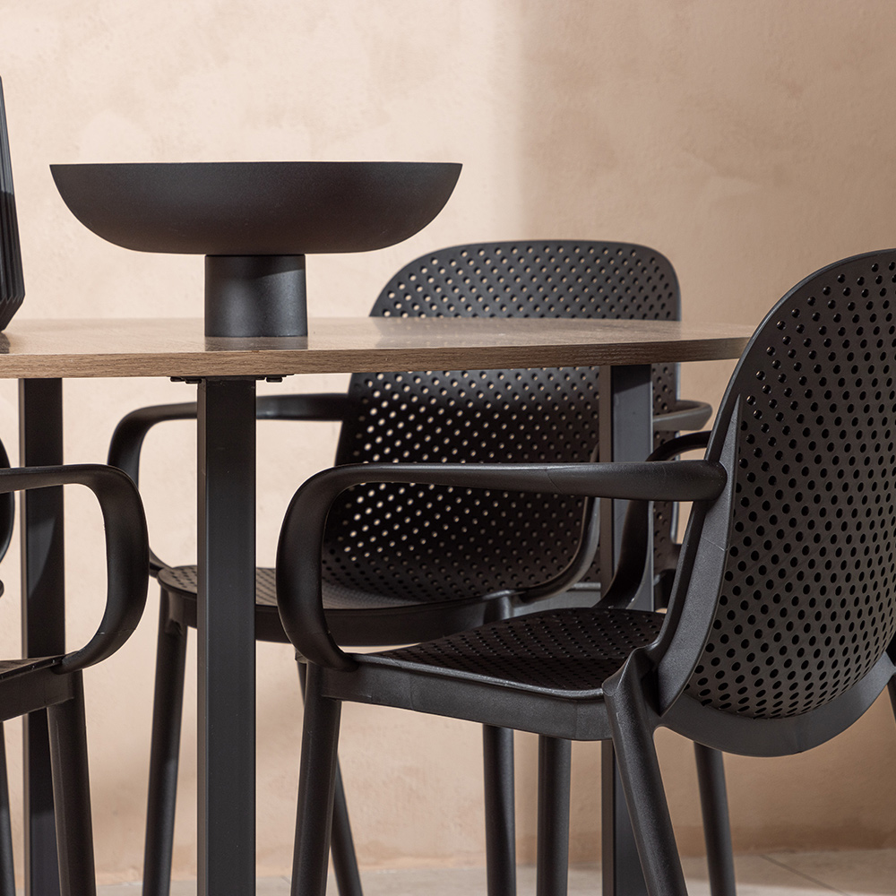 Spisegruppe Venture Home Durango Ø 120 cm med 4 Baltimore Stoler