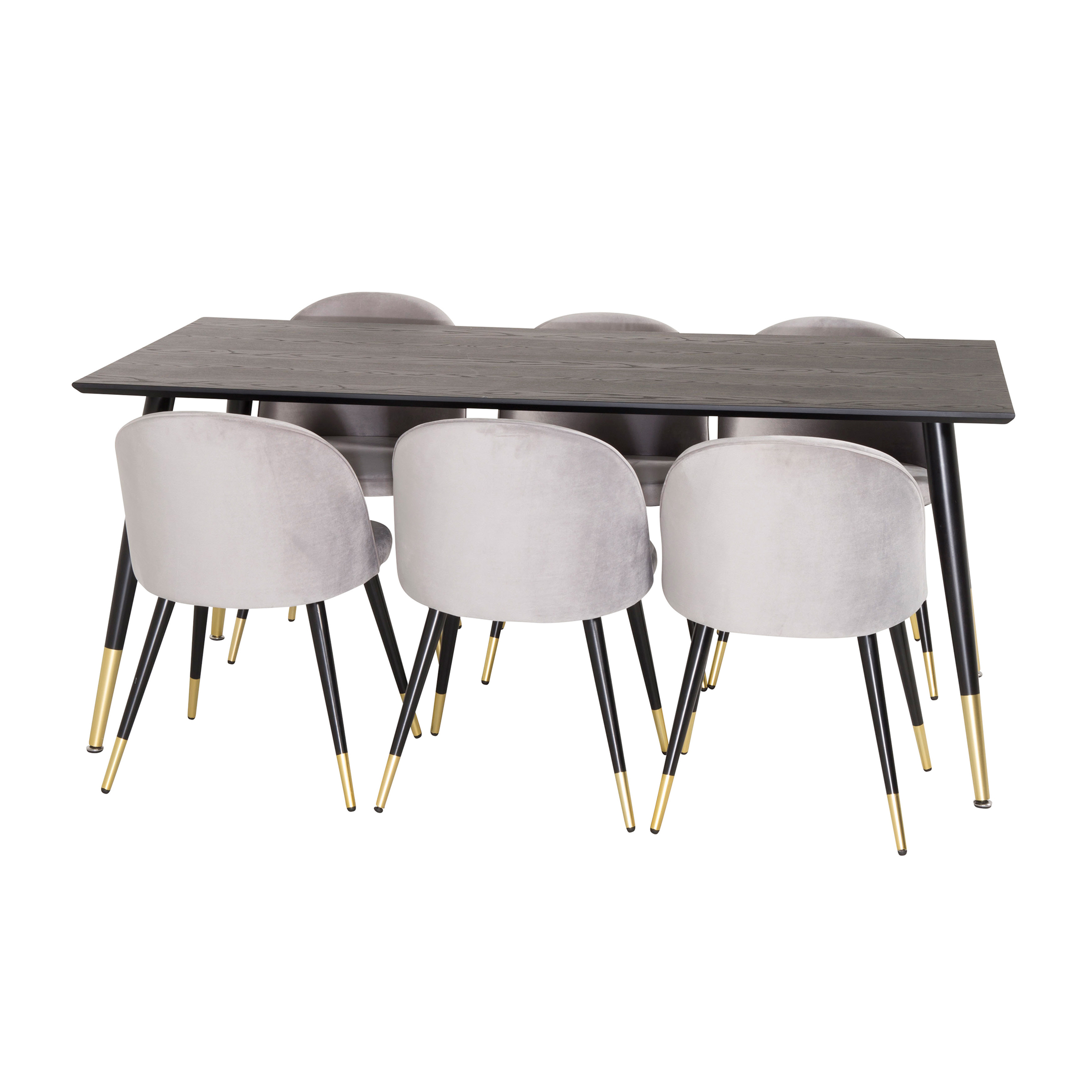 Spisegruppe Venture Home Dipp med 6 Velvet Stoler