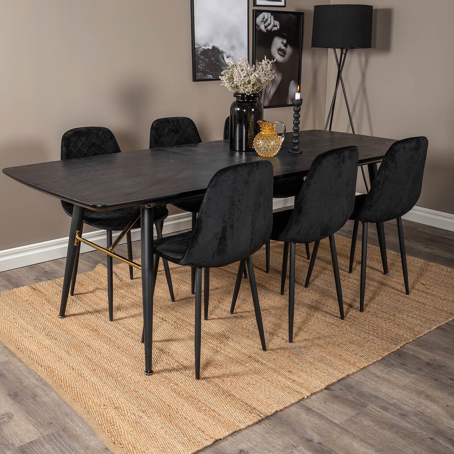 Spisegruppe Venture Home Gold med 6 Polar Stoler