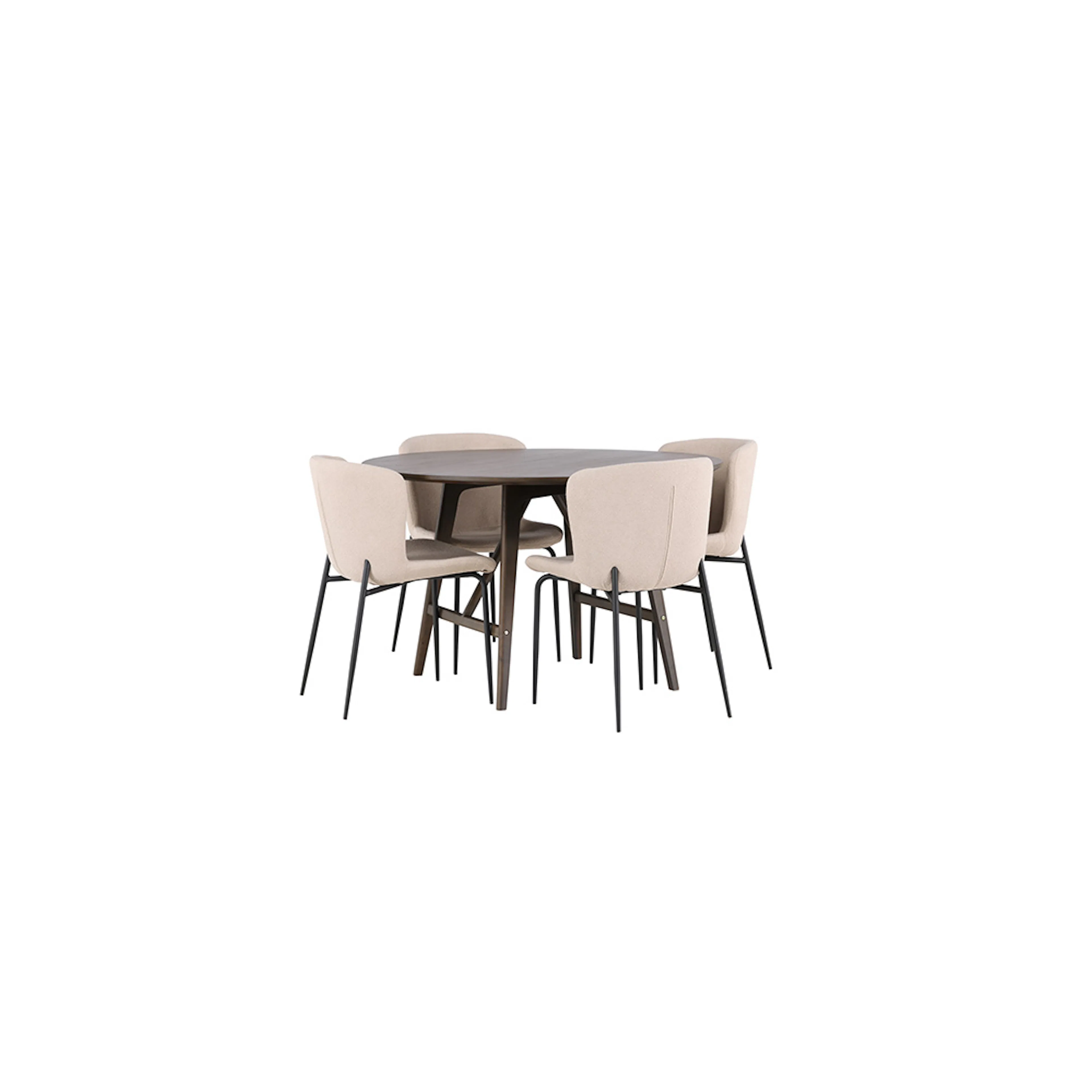 Spisegruppe Venture Home Kaseidon Ø100 cm med 4 stk Modesto Stoler