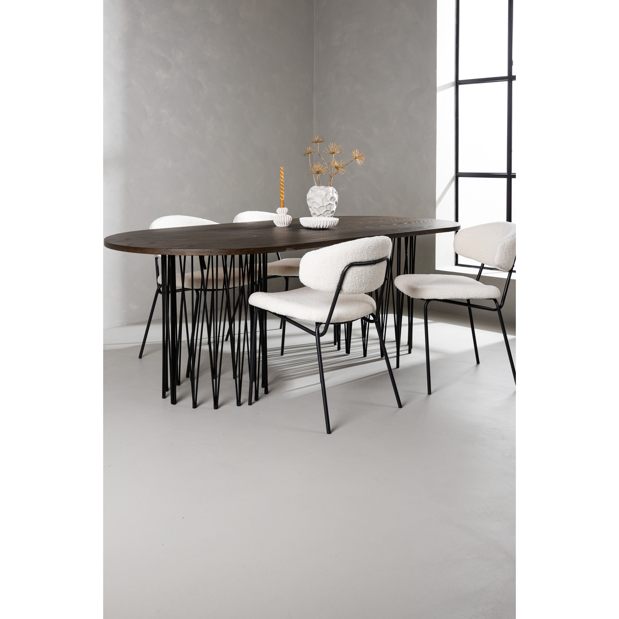 Spisegruppe furniture/fashion Stone med 4 Chico Stoler