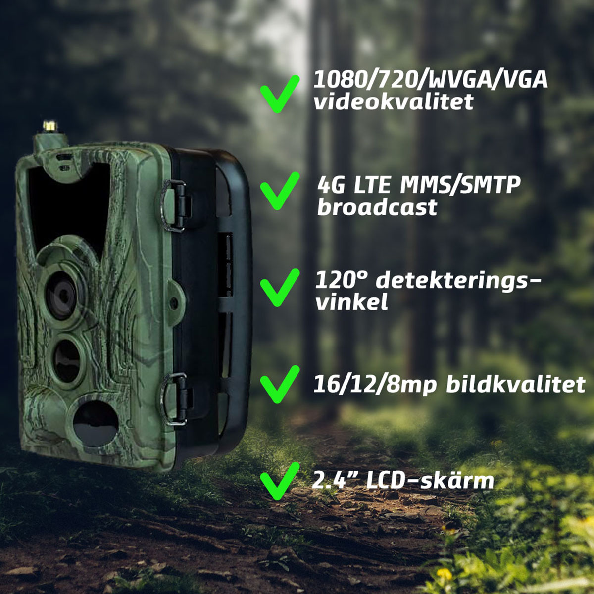 Viltkamera Trekker Premium Sendende 4G med Batteri