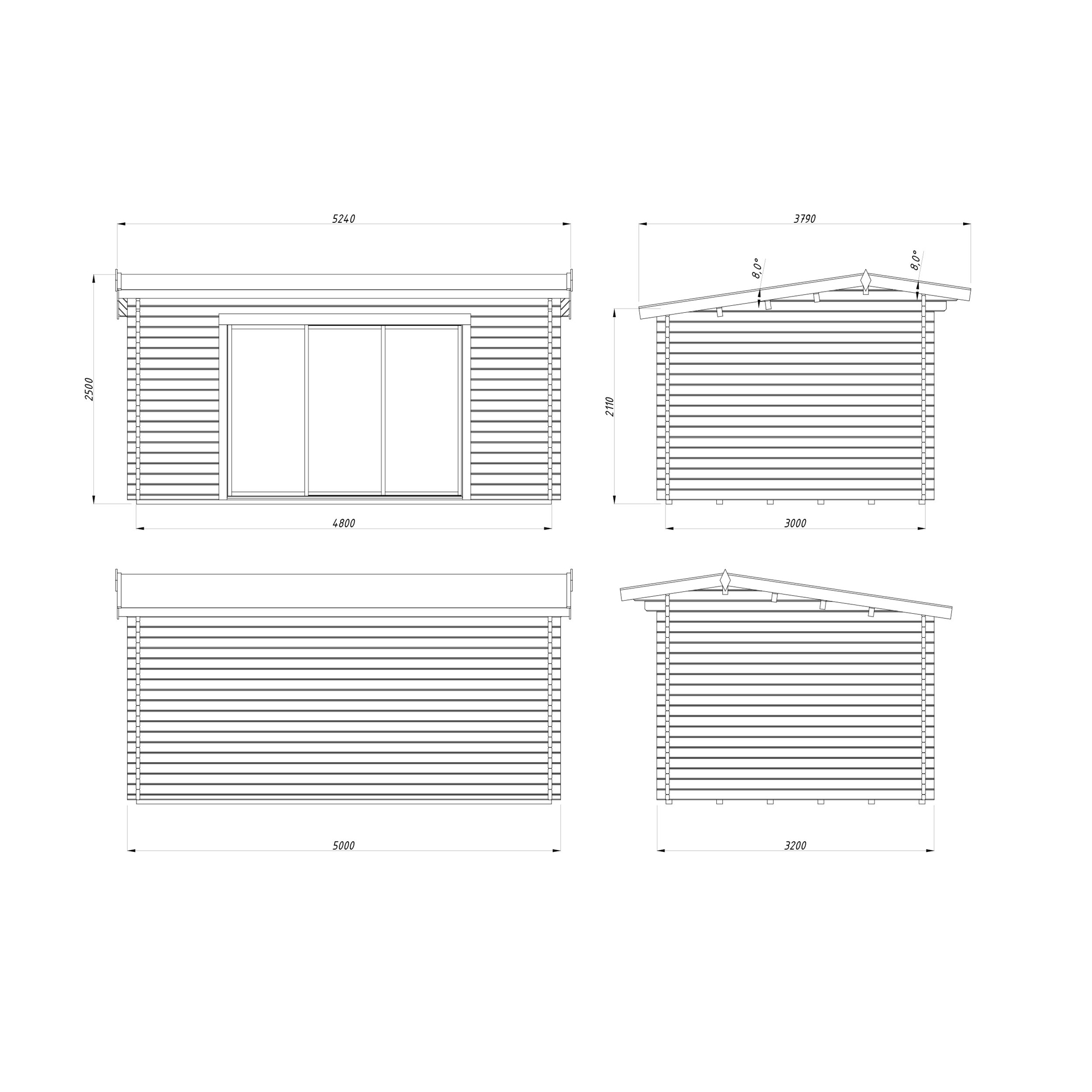 Ines 13,7 m2 Slide Plus NO Slide Plus 2-Lags Glass