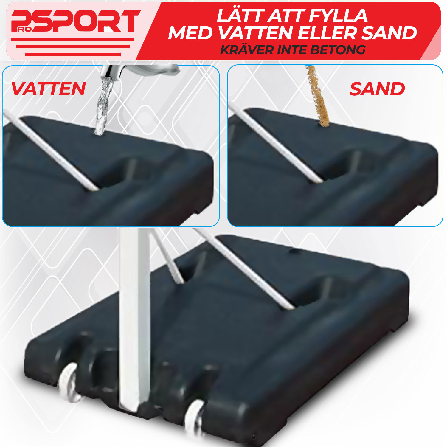 Basketballstativ ProSport Ungdom 2,1-2,6m