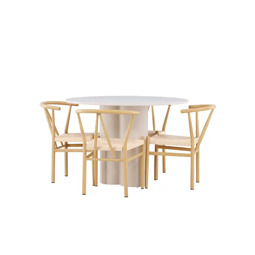 Spisegruppe Venture Home Olivia Ø110 med 4 stk Alfons Stoler