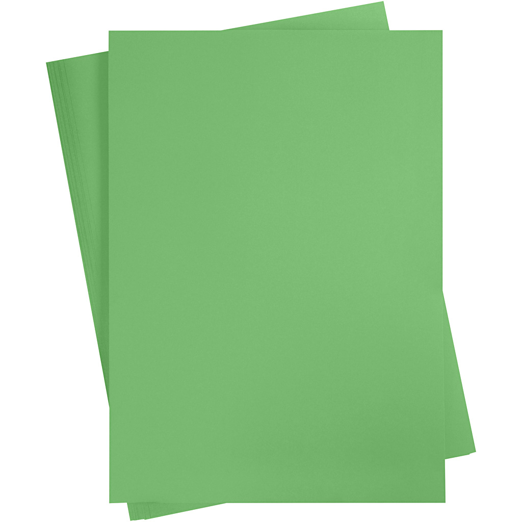 Färgad kartong, gräsgrön, A2, 420x600 mm, 180 g, 10 ark/ 1 f Gressgrønn, 10 st
