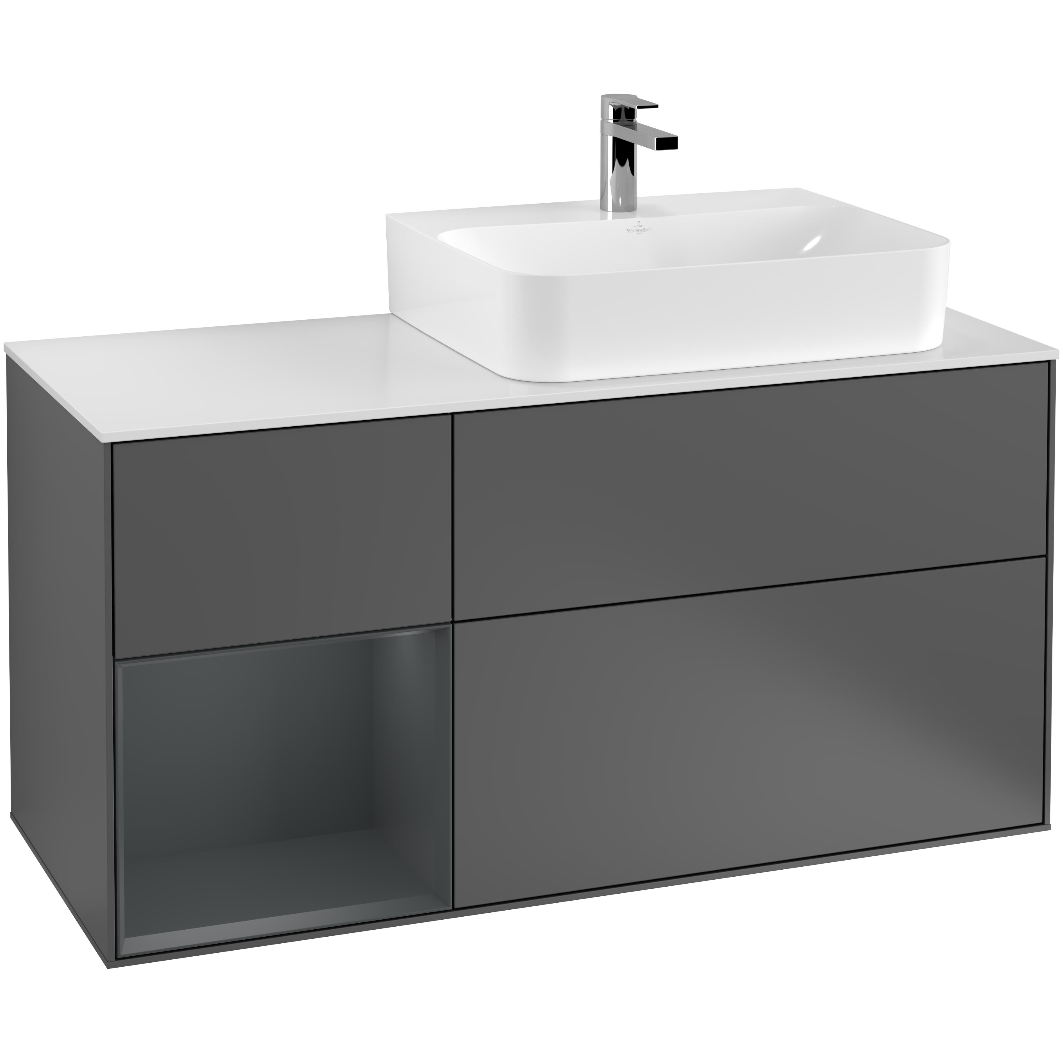 Tv&auml;ttst&auml;llssk&aring;p Villeroy & Boch Finion med 3 L&aring;dor Hylla och B&auml;nkskiva f&ouml;r Ocentrerat Tv&auml;ttst&auml;ll