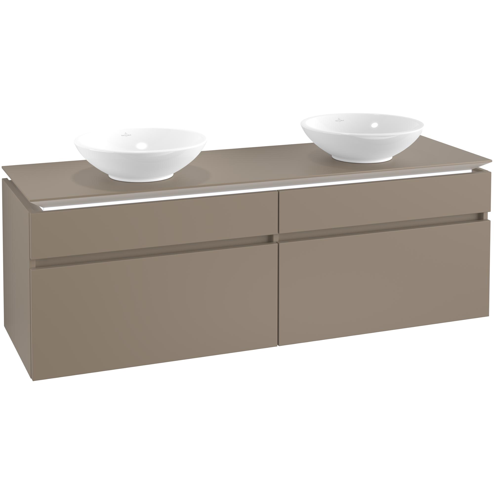 Tvättställsskåp Villeroy & Boch Legato 1600 med 4 Lådor för Två Ytmonterade Tvättställ från Övriga V&B Serier | badrum - badrumsmobler - tvattstallsskap-och-kommod | KakelKungen