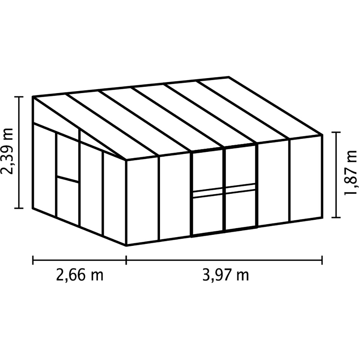Drivhus Vitavia Helena Vegg 10,56 kvm
