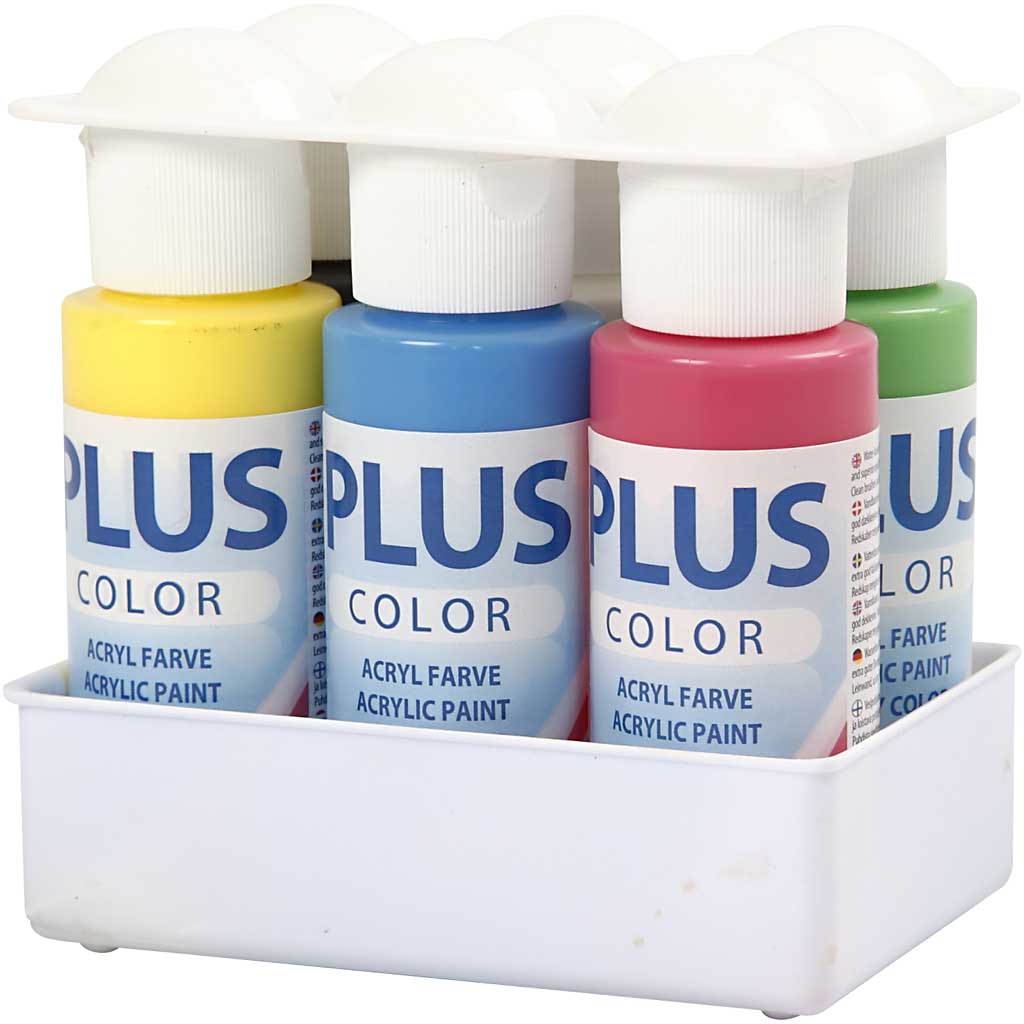 Hobbyfarge Creativ Company Plus Color Primærfarger 6x60 ml/1 Pk