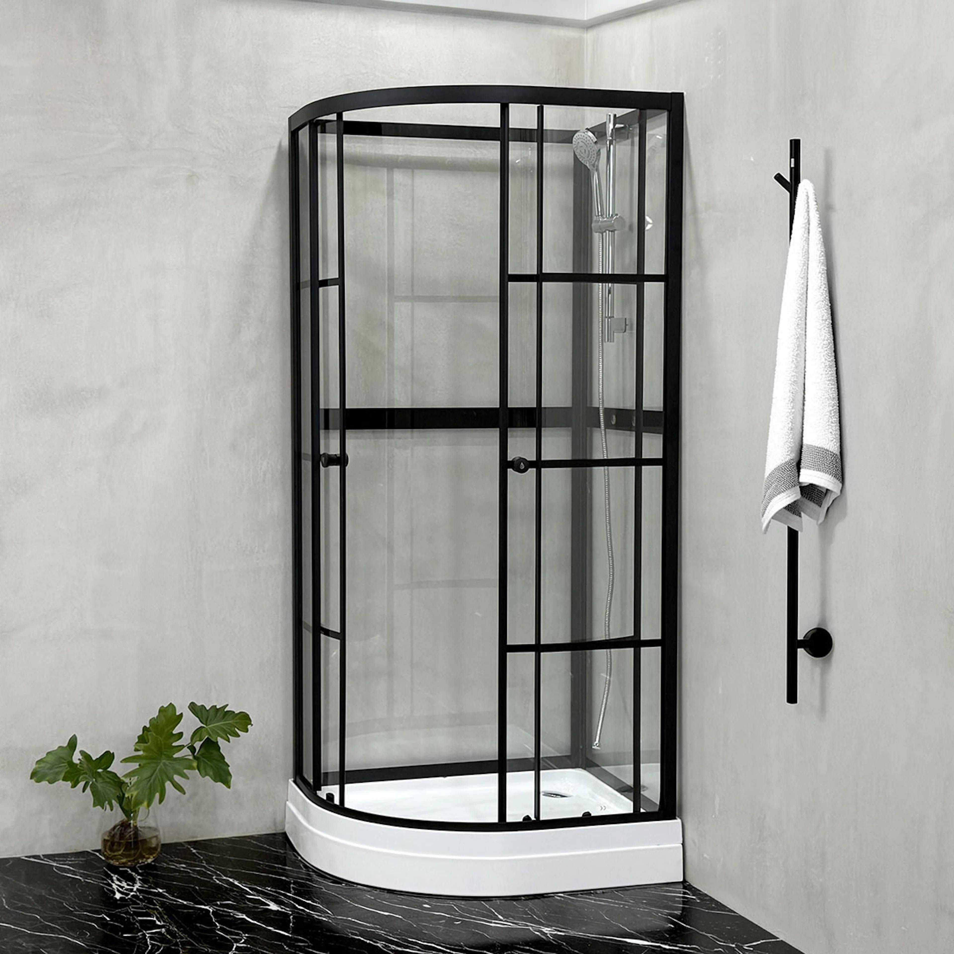 Duschkabin Bathlife Betrakta 90X70 Rund Klarglas