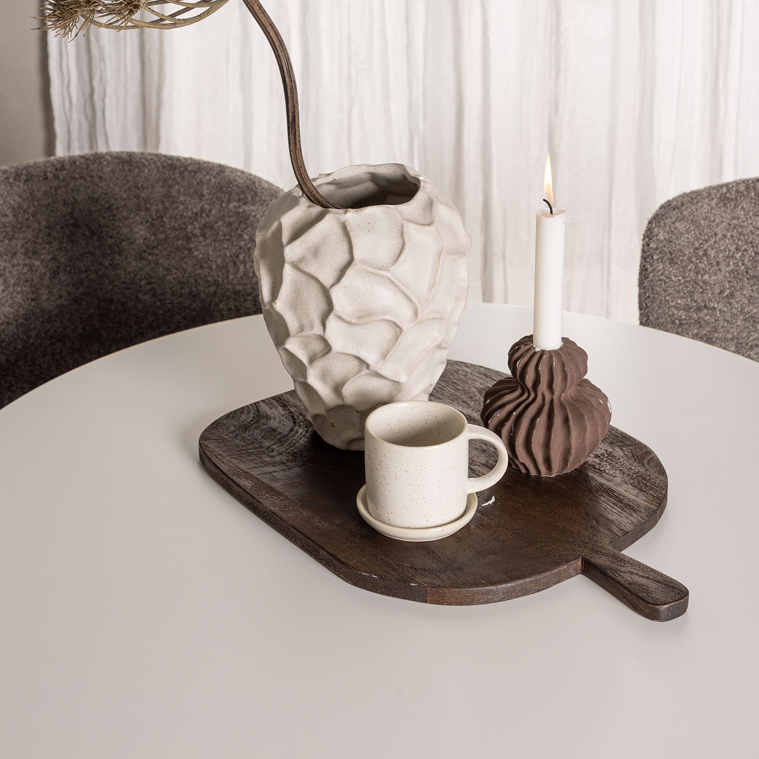 Hamden Dining Table - White MDF+Modesto Dining Chair - Grey Grå/Hvit