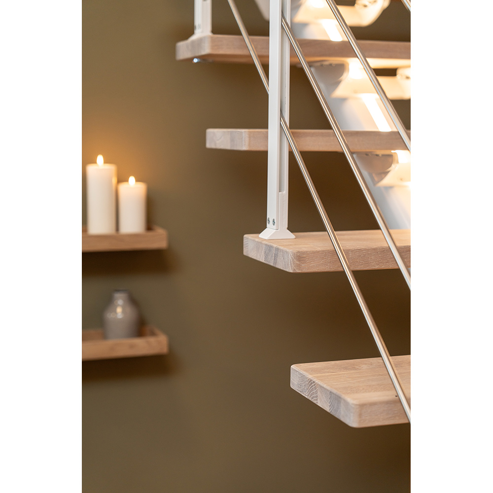 Plassbesparende Trapp Dolle Sydney Eik Hvitoljet 1/4 Design