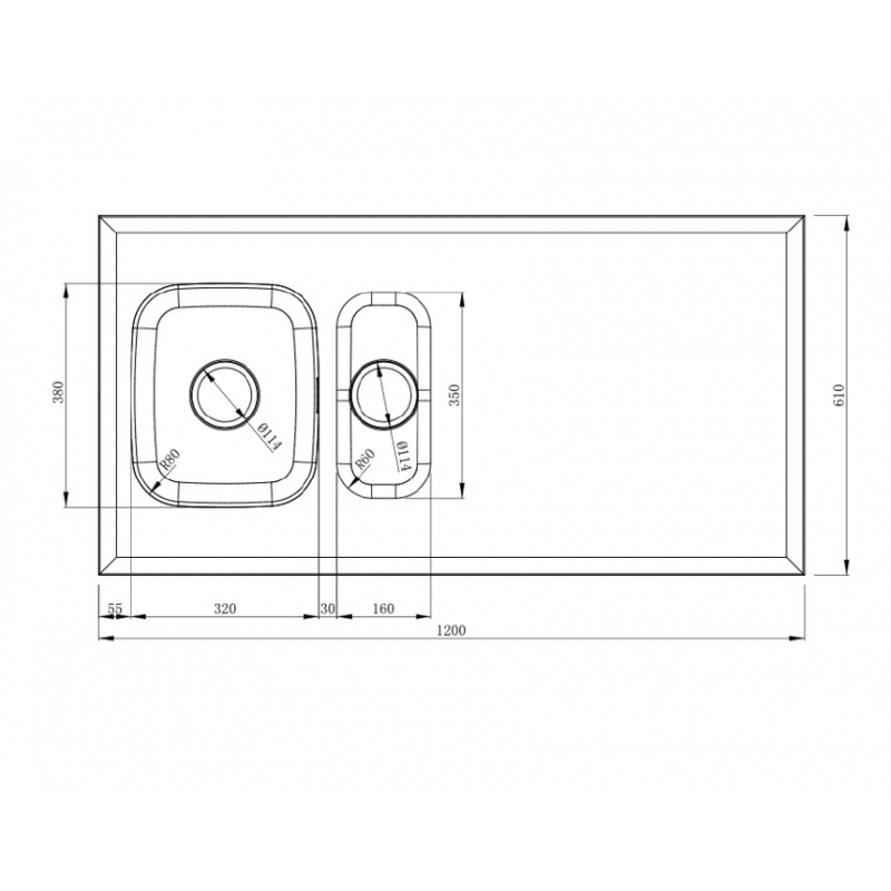 Oppvaskbenk Nordic Tech Nordic Opal 12 Vendbar