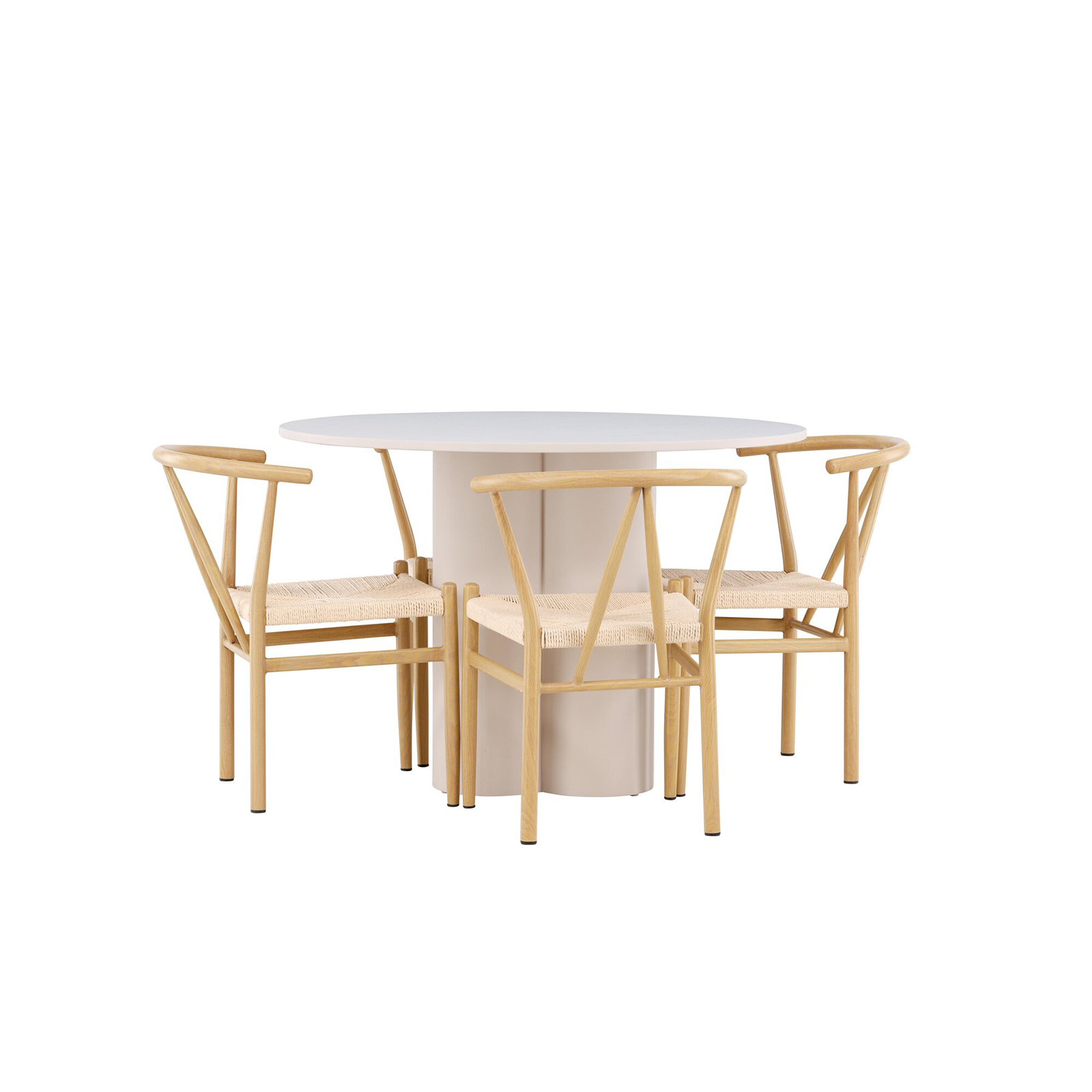 Spisegruppe Venture Home Olivia Ø110 med 4 stk Alfons Stoler