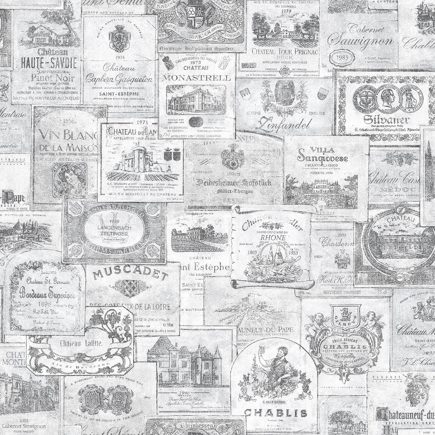 Tapet Galerie Wallcoverings Wine Labels G56175 | golv - tapeter - monstrad-tapet | KakelKungen