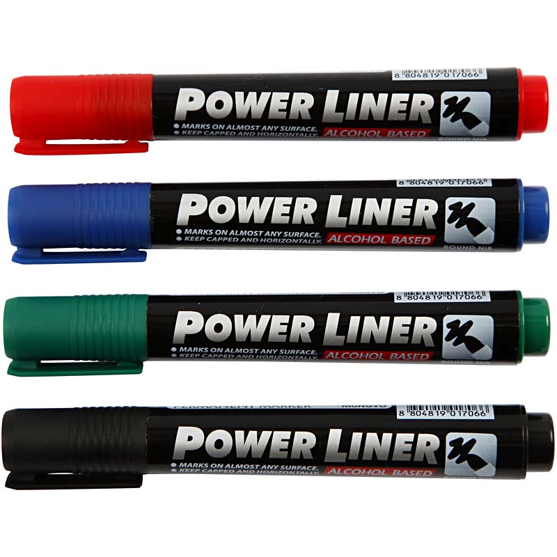 Power Liner Creativ Company Ass Farger 4 stk/1 Pk