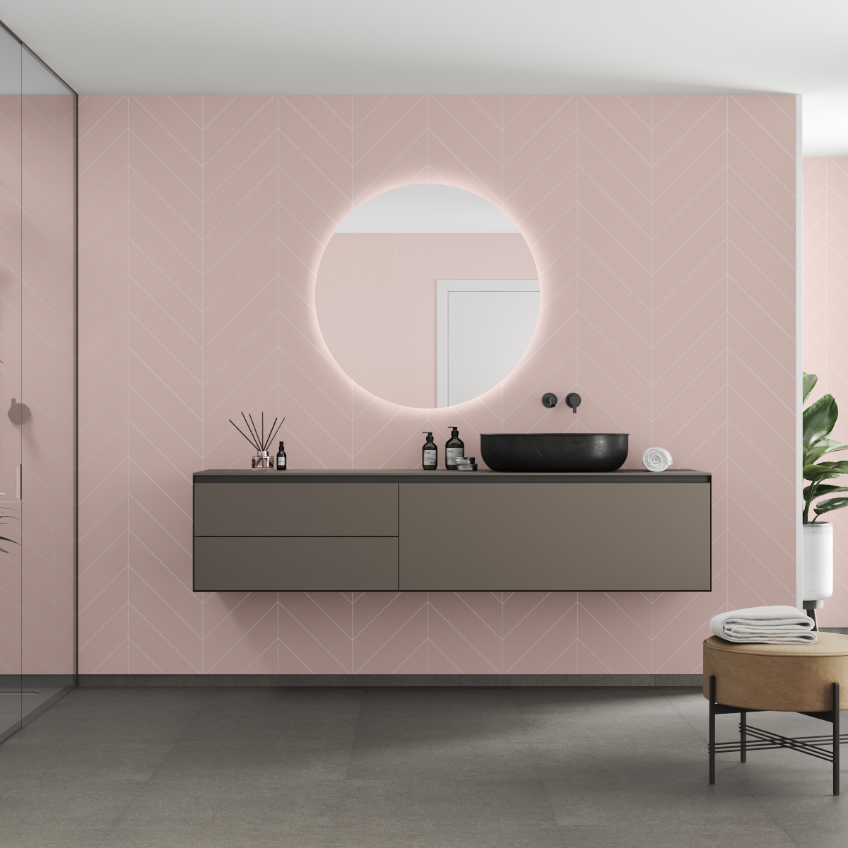 Baderomspanel Fibo 5218-M78 Dusky Pink