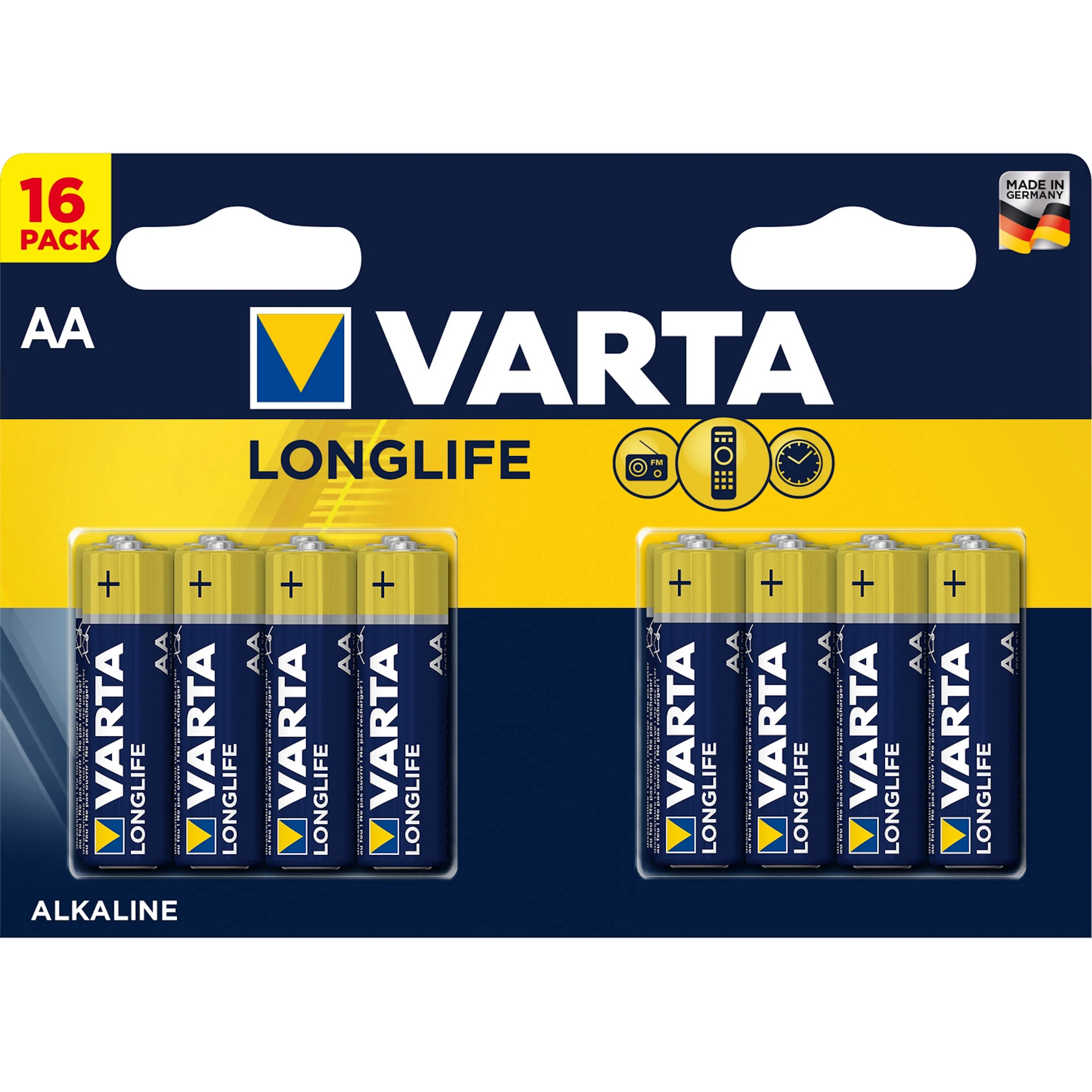 Batterier Varta Longlife AA 16-pk
