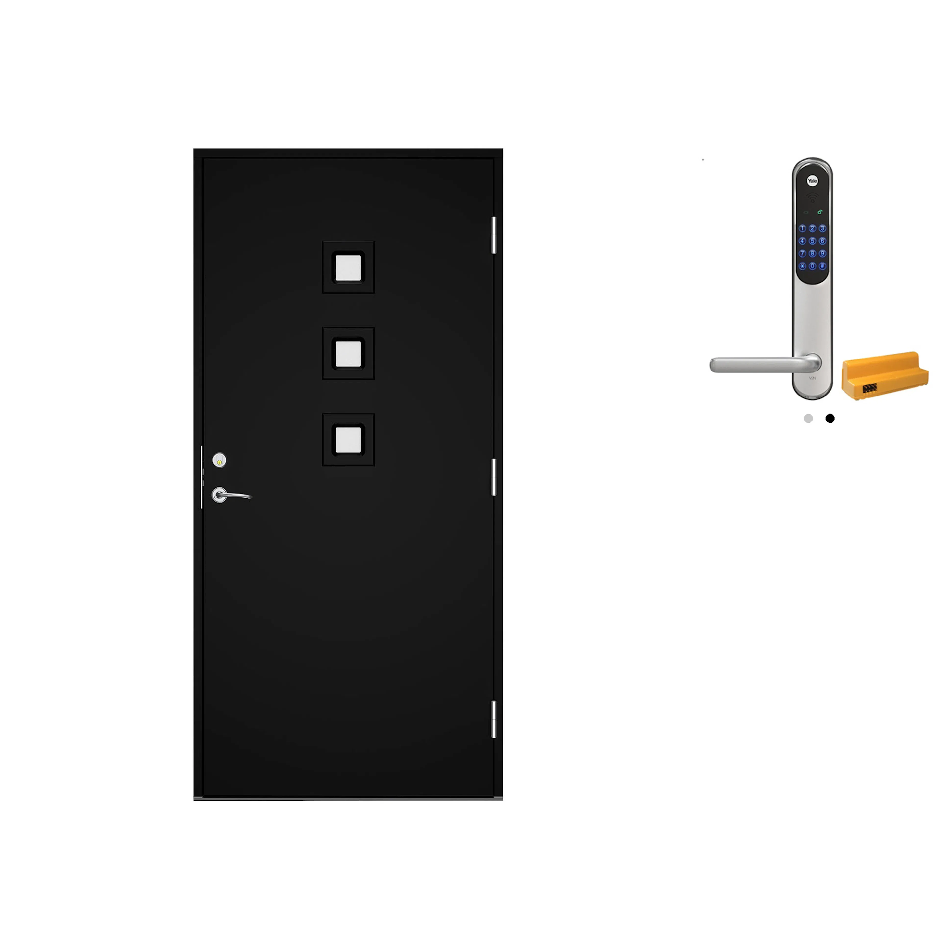 YD Clever-Line+ Koli 10x20-S-9000-N, V og Yale Entrus Sølv NCS-9000-N Sort 10x20, Venstre