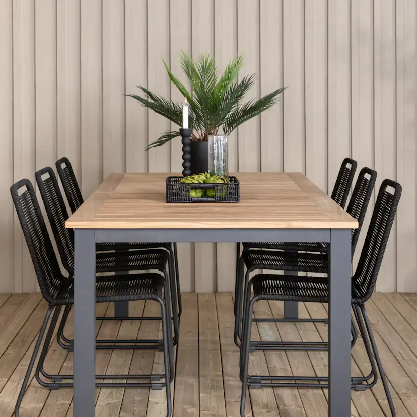 Spisegruppe Venture Home Perla 224 med 6 Leon Stablebare Spisestoler