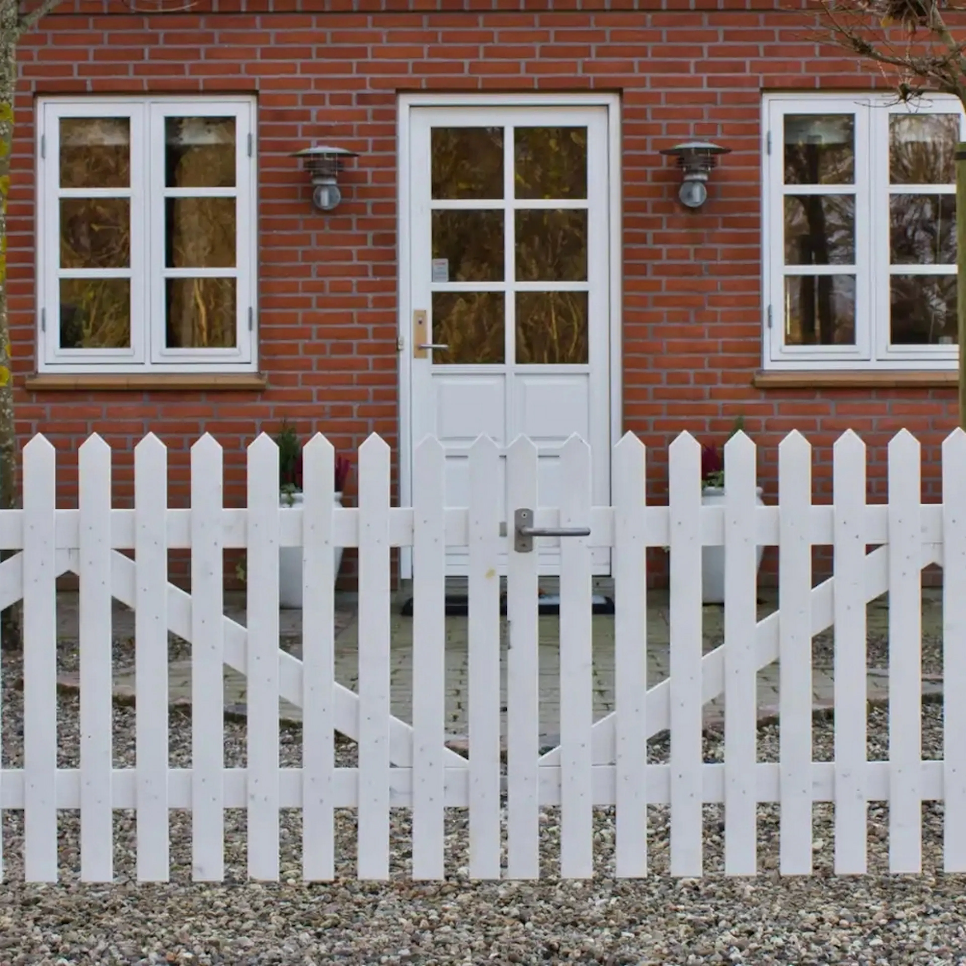 Skagen Lux Dobbeltport inkl. beslag Hvit RAL 9010, 300x80 cm