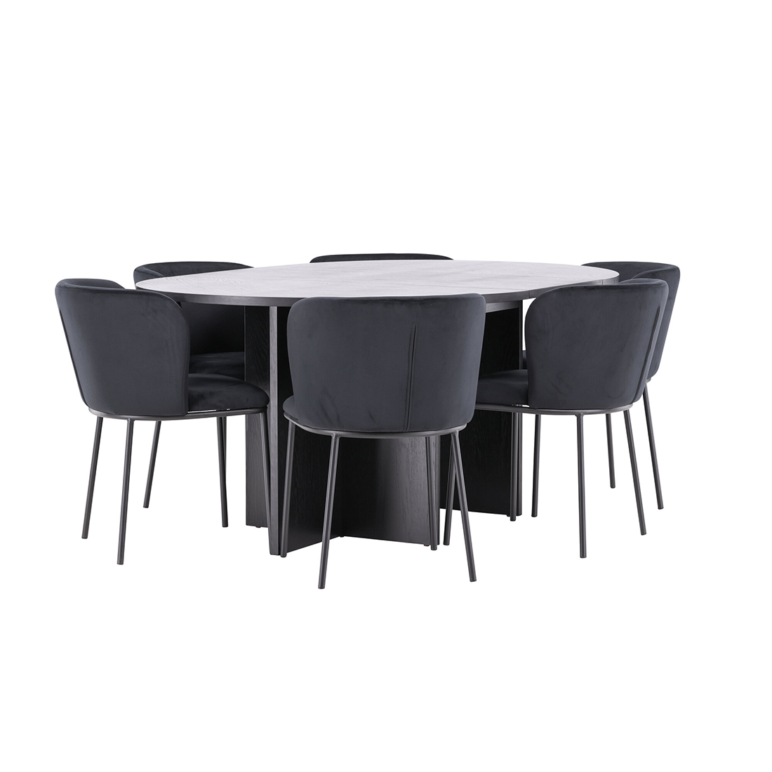 Spisegruppe Venture Home Strada Ø120 cm med 6st Edina Spisestoler