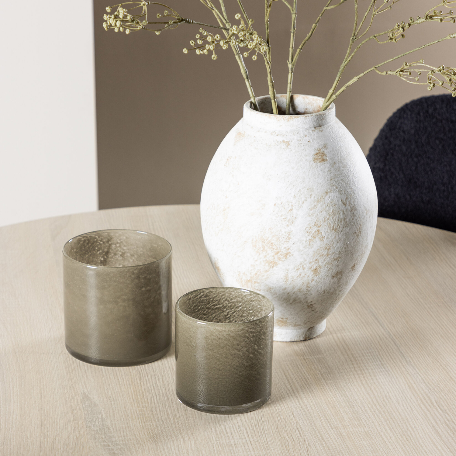 Spisegruppe Venture Home Plaza Ø100 med 4 stk Polar Stoler Teddy