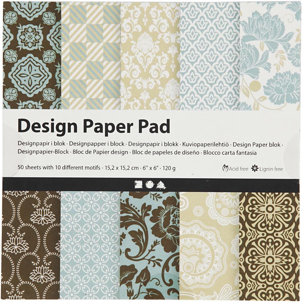 Designpapper Brun/Lyseblå