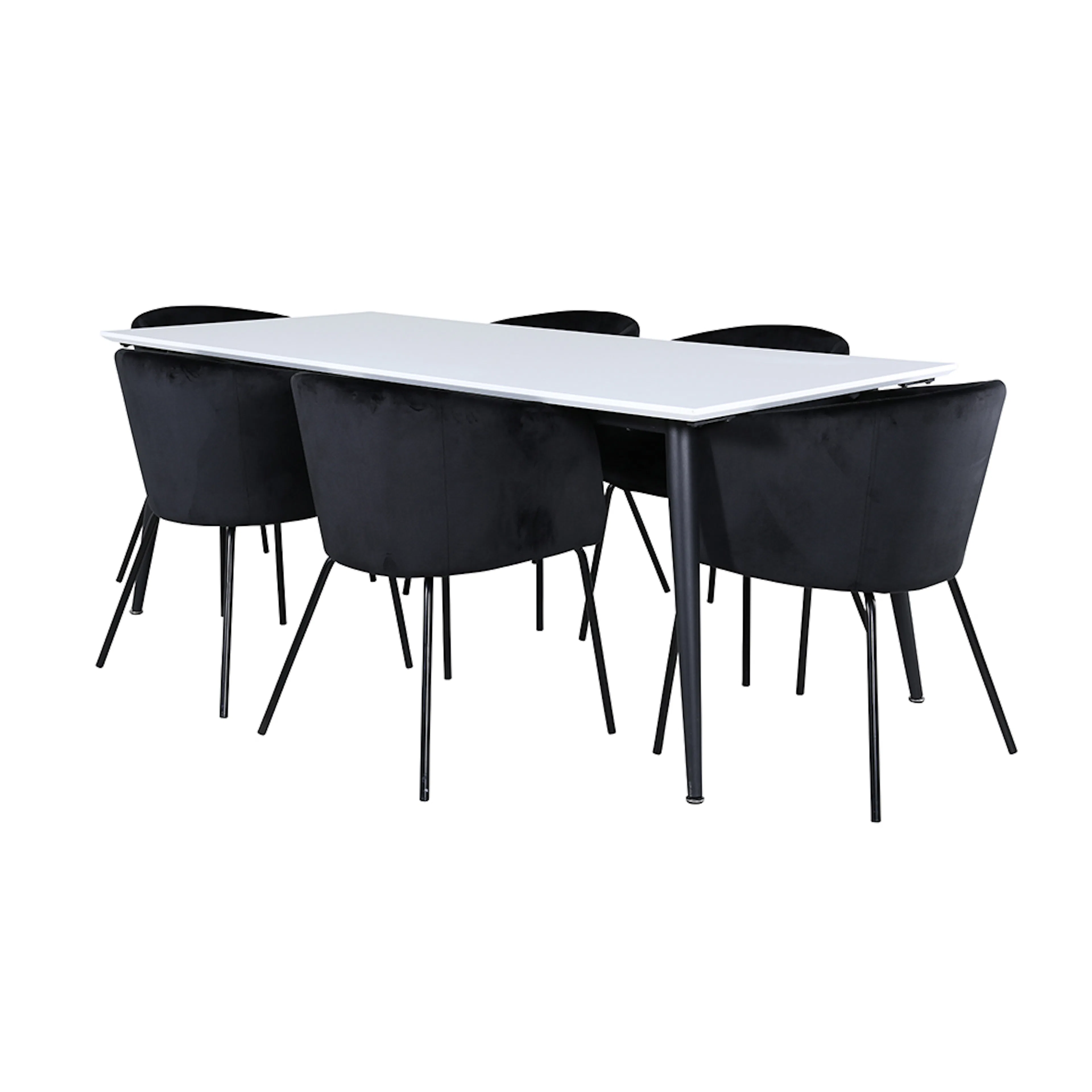 Spisegruppe Venture Home Jolie med 6 Bergen Stoler Fløyel