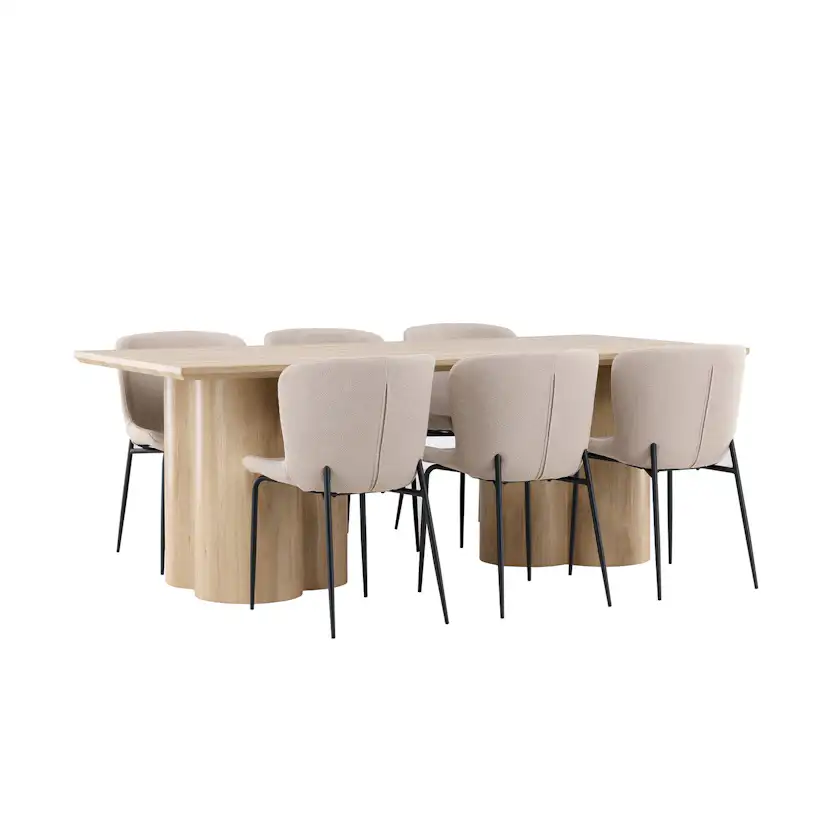 Spisegruppe Venture Home Olivia 210 med 6 stk Modesto Stoler