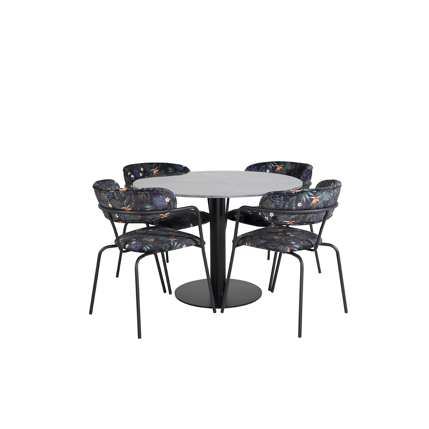 Spisegruppe Venture Home Estelle med 4 Aris Stoler Polyester